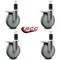 Service Caster 6'' Gray Poly Swivel 1-5/8'' Expanding Stem Caster Set Total Lock Brake, 4PK SCC-EXTTL20S614-PPUB-158-4 - alternate 4